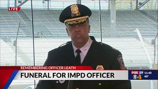 IMPD Chief Randal Taylor speaks at Officer Bre Leath's funeral service