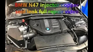 BMW 3 series E90 E91 2.0L How to replace (injector leak) full repair video Diwali special