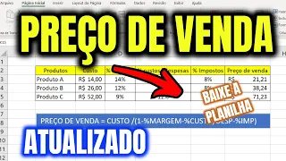 COMO CALCULAR PREÇO DE VENDA NO EXCEL [ATUALIZADO] #excelavancado