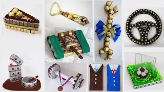 9 ideas: Gifts and crafts made from sweets and chocolate for men.