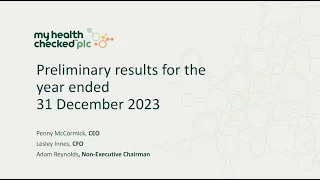 MYHEALTHCHECKED PLC - Final results for the year ended 31 December 2023