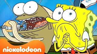 Every Dissatisfied Krusty Krab Customer For 1 HOUR! 🍔 SpongeBob Marathon | Nicktoons