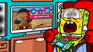 Губка Боб играет в Игру Кальмар 🦑 🎮 / Мама Робот / Spongebob vs Squid Game