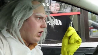 BACK TO THE FUTURE ( DRIVE THRU PRANK ) Doc Brown IMPRESSION