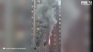 Teens crawl out of high rise window to escape fire