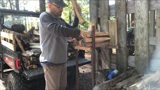 THE MOST COST EFFECTIVE FIREWOOD BUNDLER EVER! HUSTLING TO KEEP UP WITH FIREWOOD ORDERS! (201)