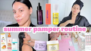 summer refresh pamper routine ☀️ skincare, haircare, bodycare, nails & more 🫧