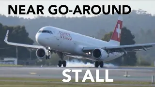 Airbus STALL and VERY HARD Landing!  | Swiss Air A321     | #shorts #swiss001landing