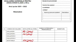 TESTUL 6 DE ANTRENAMENT EVALUARE NAȚIONALĂ 2022