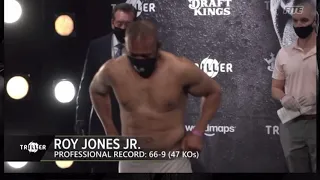 Mike Tyson vs Roy Jones Jr Full Weigh In And Faceoff - esnews boxing