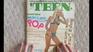 lofi whisper ASMR let's flip through a summer of 1970 teen magazine ☀️