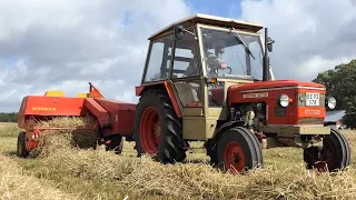 Zetor 6718 in the field baling w/ Welger AP45 Small Baler | Harvest 2020 | DK Agriculture