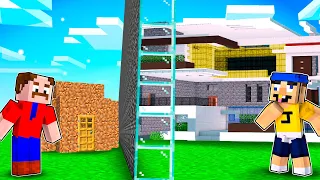 Jeffy vs Marvin MANSION House Battle in Minecraft!