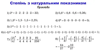 7клас степінь з натуральним показником