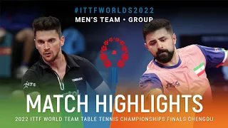 Highlights | Hunor Szocs (ROU) vs Noshad Alamiyan (IRI) | MT Grps | #ITTFWorlds2022