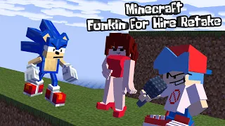 FNF: Funkin For Hire Retake, но это Minecraft // Против Соника [Ботплей] █ Friday Night Funkin' █