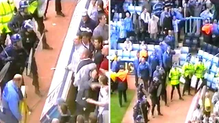 Portsmouth hooligans storm the Coventry City end