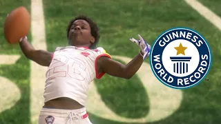 Teen athlete breaks football world record! | Guinness World Records