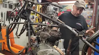 Installing the engine in the 1932 Scout