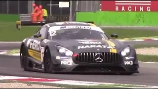 Mercedes AMG GT3 in action at Monza circuit