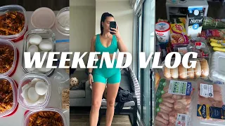 VLOG: days in my life, nail appt, cardio & abs workout, grocery haul, meal prep, hair cut & more!
