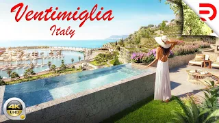 Ventimiglia - Italy | Marina & Beach Walk to The City Center | 4K - [UHD]