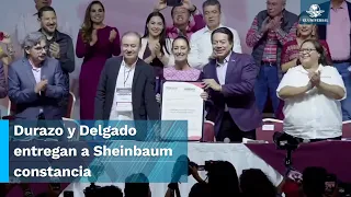 Recibe Claudia Sheinbaum constancia como Coordinadora de Defensa de la 4T rumbo a 2024