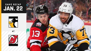 GAME RECAP: Penguins at Devils (01.22.23) | Crosby Scores One-Timer