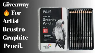 Giveaway For Artist Brustro Graphite Pencil 🔥#shorts