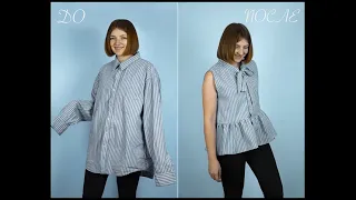 DIY  ИДЕИ ДЛЯ ПЕРЕДЕЛКИ РУБАШКИ  RECYCLING OF SHIRT - ideas