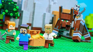 Pillager Raid: Lost Gold Mine - Lego Minecraft | Stop Motion Animation