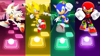 Hyper Sonic vs Super Sonic vs Sonic vs Knuckles - Tiles Hop EDM Rush!!