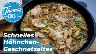 Geschnetzeltes mit Hähnchen und Pilzen super schnell zubereiten / Thomas kocht