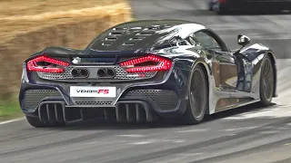 1818HP Hennessey Venom F5 - 6.6L Twin Turbo V8 - Engine Start, Accelerations, Fly-By & Flames!