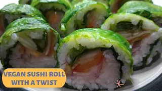 HOMEMADE VEGAN SUSHI ROLL WITH A TWIST