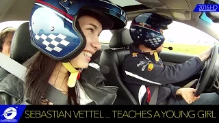 Sebastian Vettel Driving Instructor: HOW TO DRIVE A CAR, Teaches a Young Girl