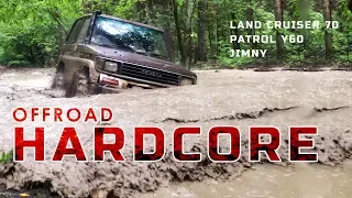 Offroad hardcore. Land Cruiser Prado 70, Nissan Patrol Y60, Suzuki Jimny