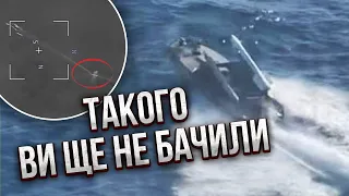 Морський дрон ВДАРИВ РАКЕТАМИ: унікальні кадри. Росіян накрили на Кінбурнській косі