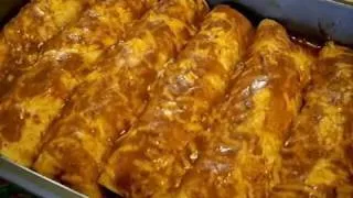 Real Beef Enchiladas, Spanish Rice, Refried Beans!