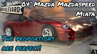 Hot Wheels Premium 04’ Mazda Mazdaspeed Miata Review And Showcase! “The proportions are perfect!”