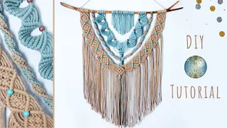 Macramé sea magic for your home | two-coloured wall hanging with shells and beads | DIY tutorial