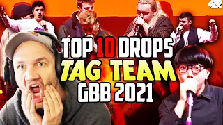 Top 10 BEATBOX DROPS! Tag Team Battles | GRAND BEATBOX BATTLE 2021: WORLD LEAGUE REACTIONS!!! 🔥