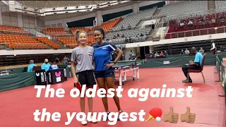 The oldest African player against the youngest player, Hana Goda🏓👏🏽😁