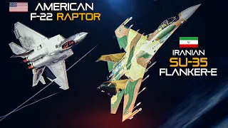 Iranian SU-35 Flanker-E Vs USA F-22 Raptor | DOGFIGHT | Digital Combat Simulator | DCS |
