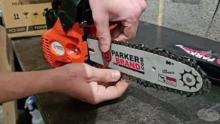 Petrol Chainsaw How to Fit  Bar - Chain - Brake - Tensioning