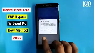 Redmi Note 4/4X FRP Bypass | Google Account Unlock Redmi Note 4x Without Pc 100% Working 2022