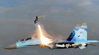 Russian Sukhoi Su-35 Performing Cobra Maneuver Awesome Pilot Skills