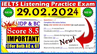 IELTS LISTENING PRACTICE TEST 2024 WITH ANSWERS | 29.02.2024