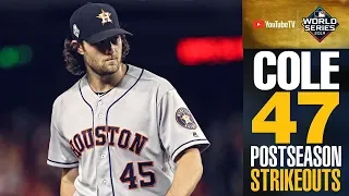 All of Astros' pitcher Gerrit Cole's Postseason Strikeouts (47 Ks!)