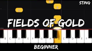 Sting - Fields of Gold - Easy Beginner Piano Tutorial - For 1 Hand